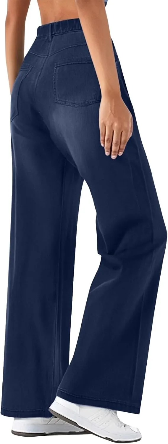 Jeans for Women, Sweatpants Relaxed Wide Leg Jeans High Waisted Straight Denim
