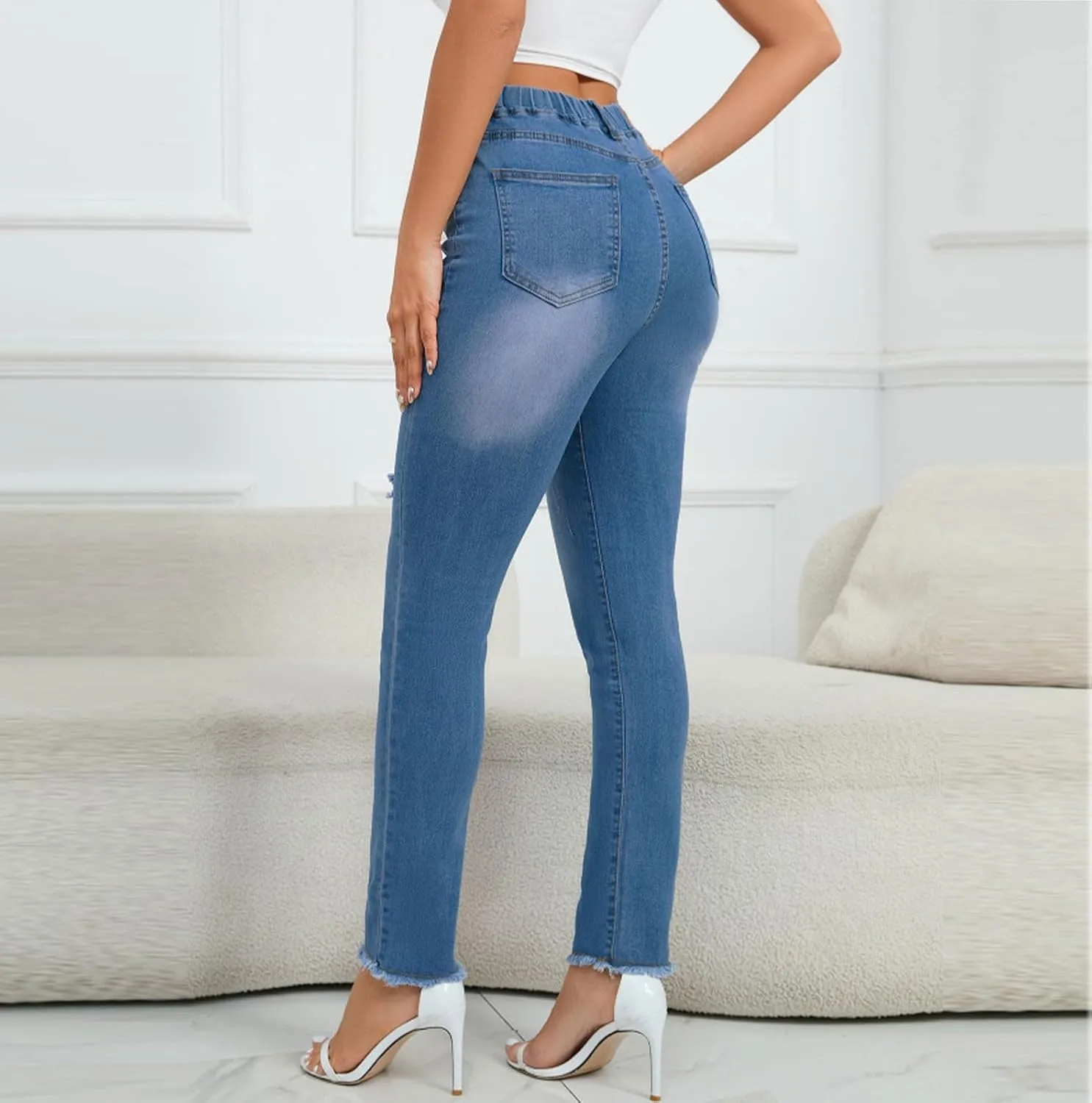 Jeans for Women Trendy 2024 Flare/Wide Leg Jeans High Waisted Stretch Baggy Jeans for Women Plus Size Denim Pants