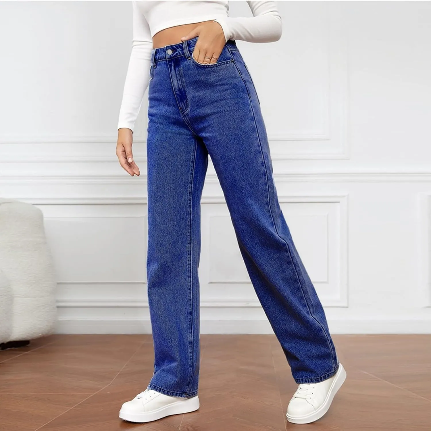 Jeans for Women Trendy 2024 Flare/Wide Leg Jeans High Waisted Stretch Baggy Jeans for Women Plus Size Denim Pants