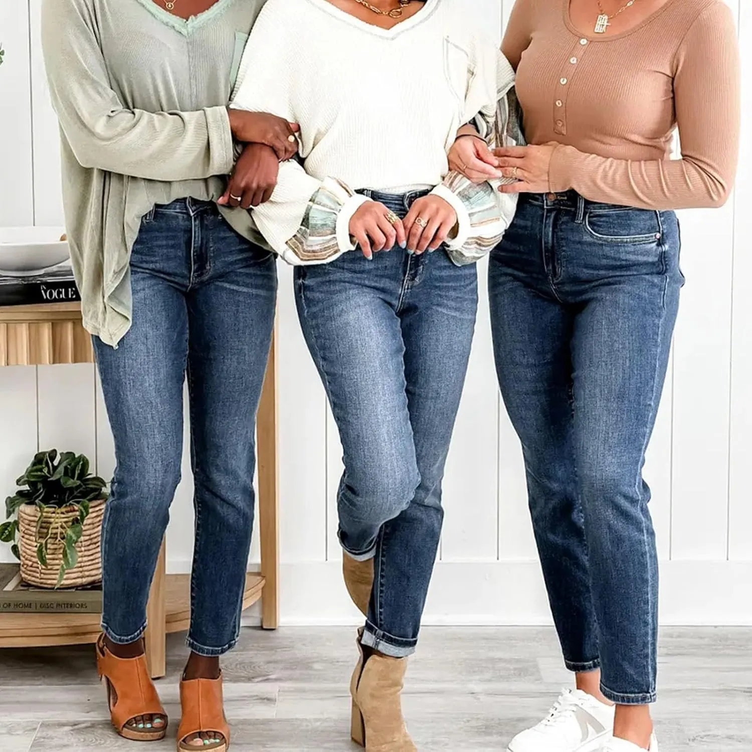 Jeans for Women Trendy Stretch Slim Fitting High Waisted Jeans Women's Pants Plus