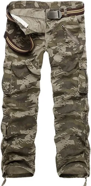 JEEPER Men's Loose Fit Camo Cargo Pants with Multi-Pockets