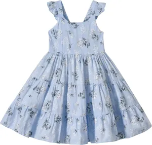 Kids Toddler Baby Girls Dress Ruffle Sleeveless Princess Dress 2024 Summer Beach Sundress
