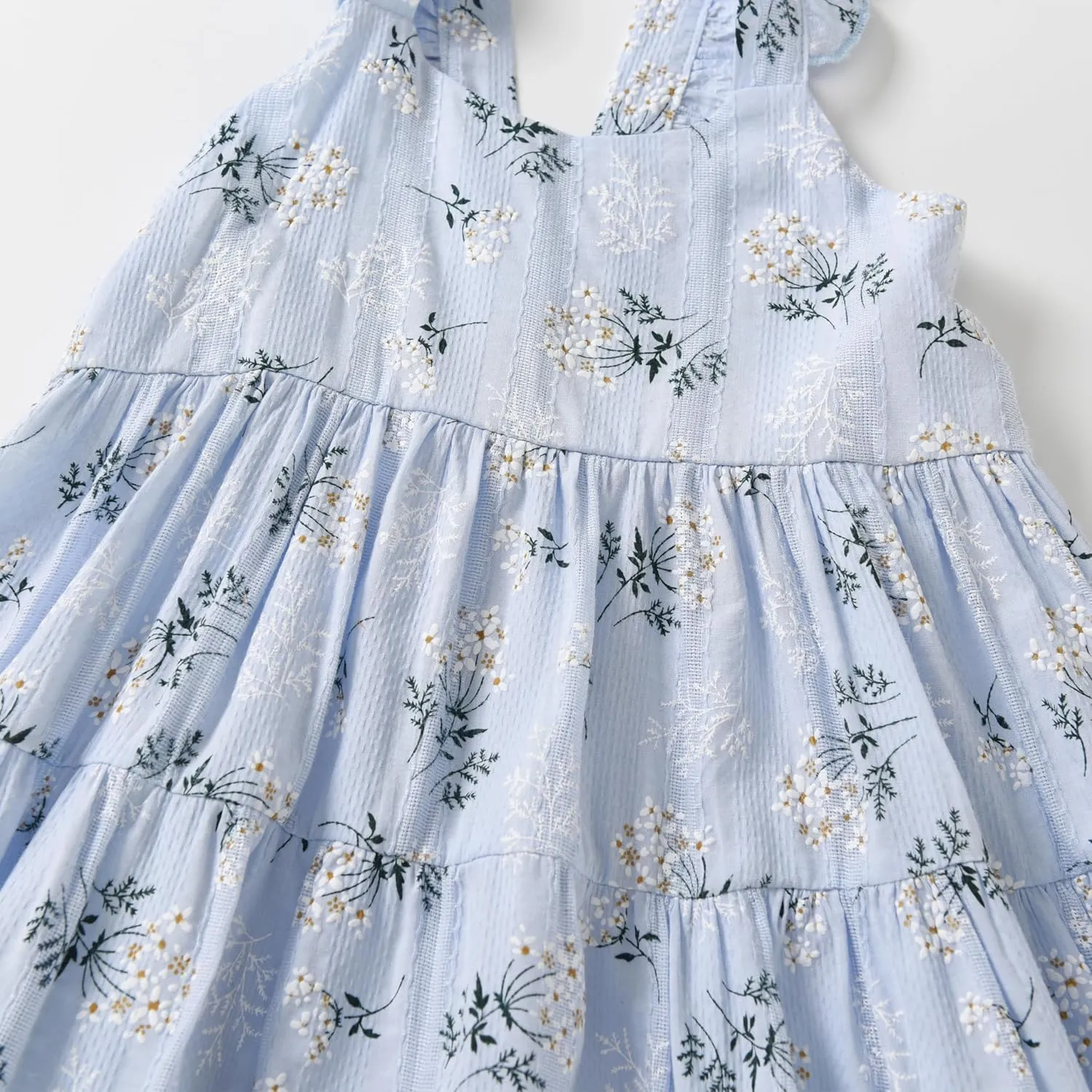Kids Toddler Baby Girls Dress Ruffle Sleeveless Princess Dress 2024 Summer Beach Sundress