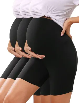 KIM S 5" Soft Lounge High Waisted Maternity Biker Shorts - Yoga Active Workout Maternity Shorts