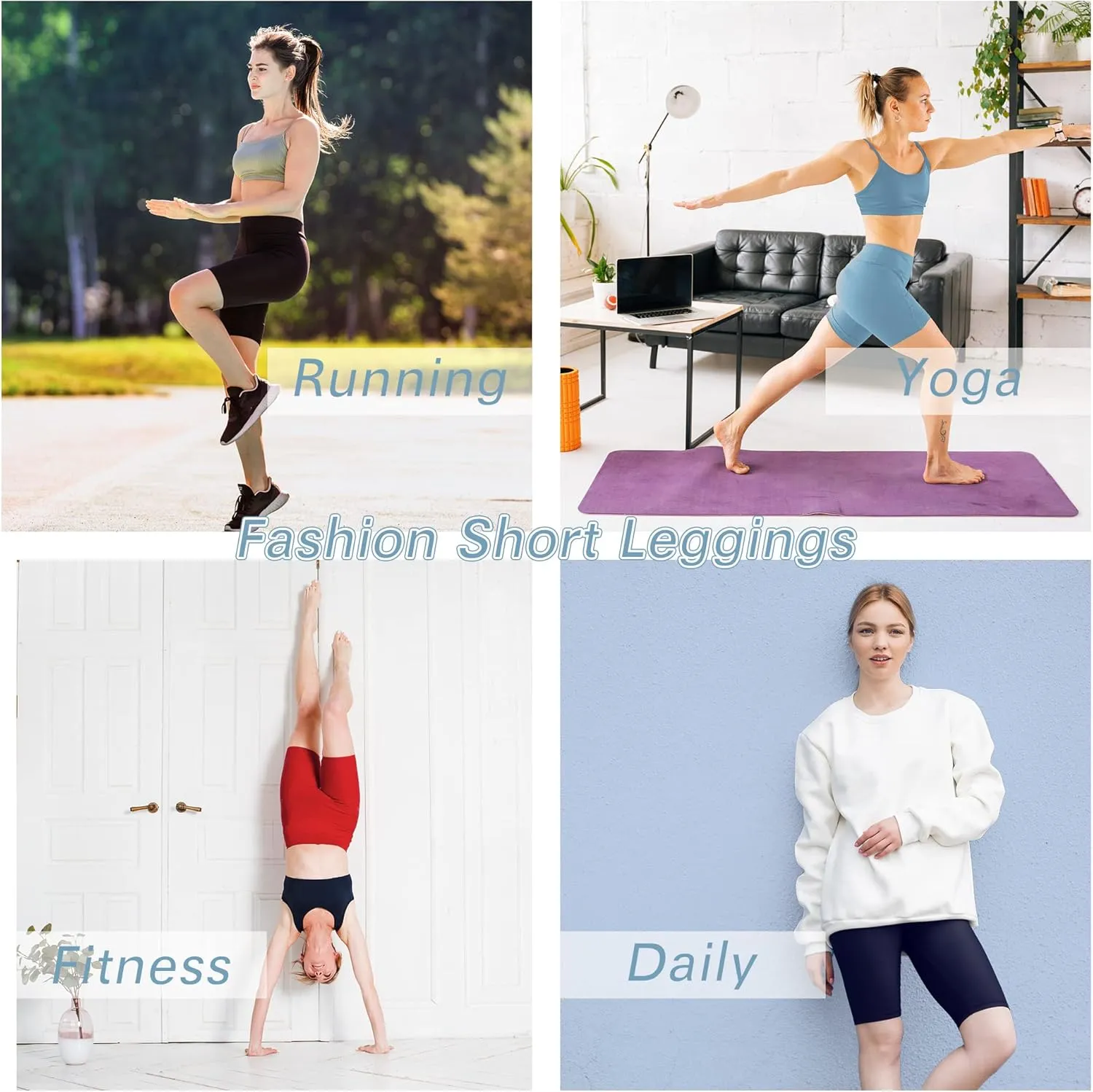 KOWBEAR Biker Shorts for Women Super Soft High Waisted Yoga Shorts 6” Tummy Control Workout Shorts with Pockets Running Gym