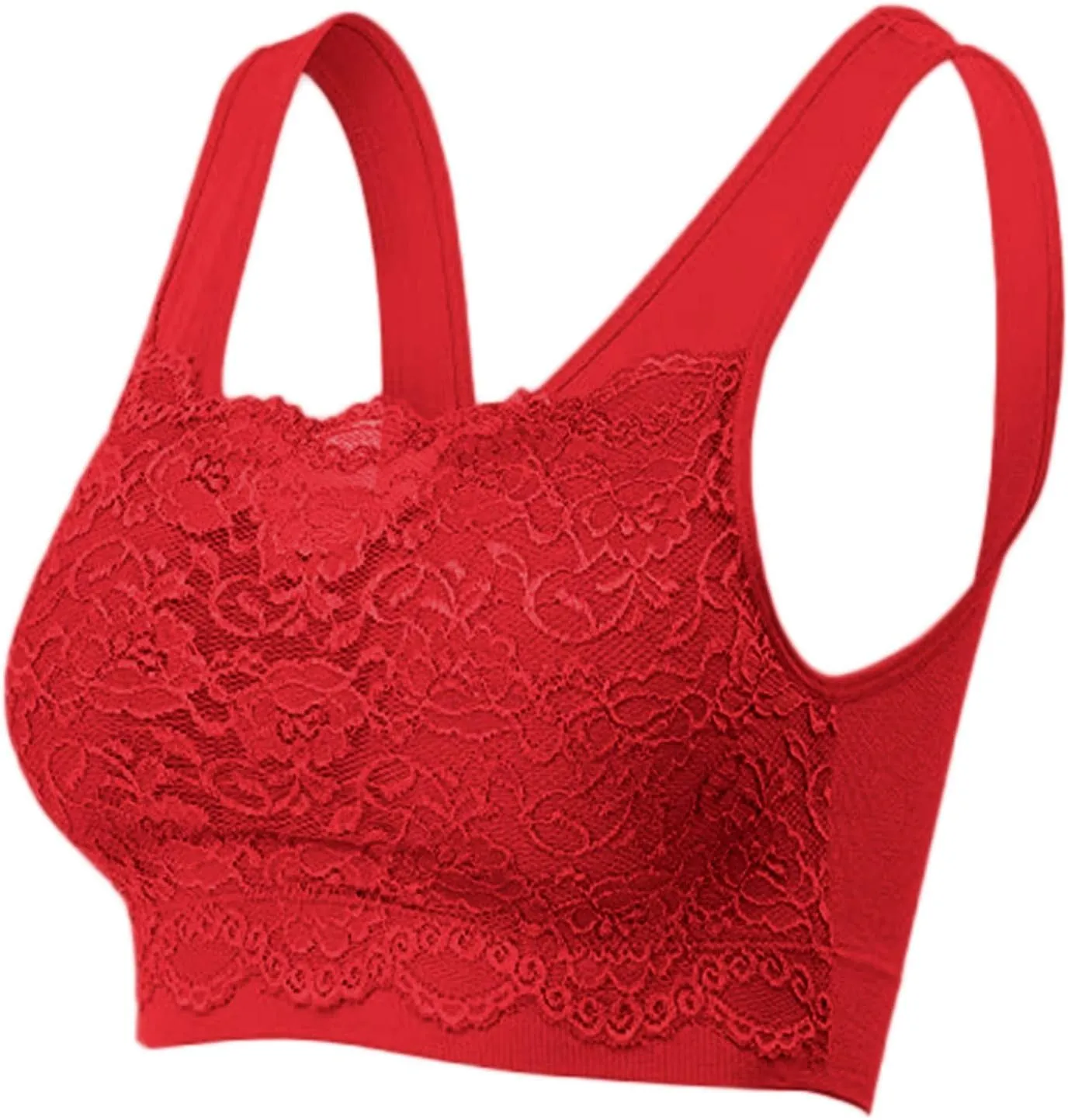 Lace Bralettes for Women Wire Free Push-up Sports BraBandeau Bra for Everyday Wear, Exercise and Offers Back Support
