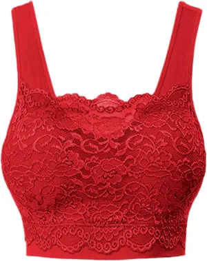 Lace Bralettes for Women Wire Free Push-up Sports BraBandeau Bra for Everyday Wear, Exercise and Offers Back Support
