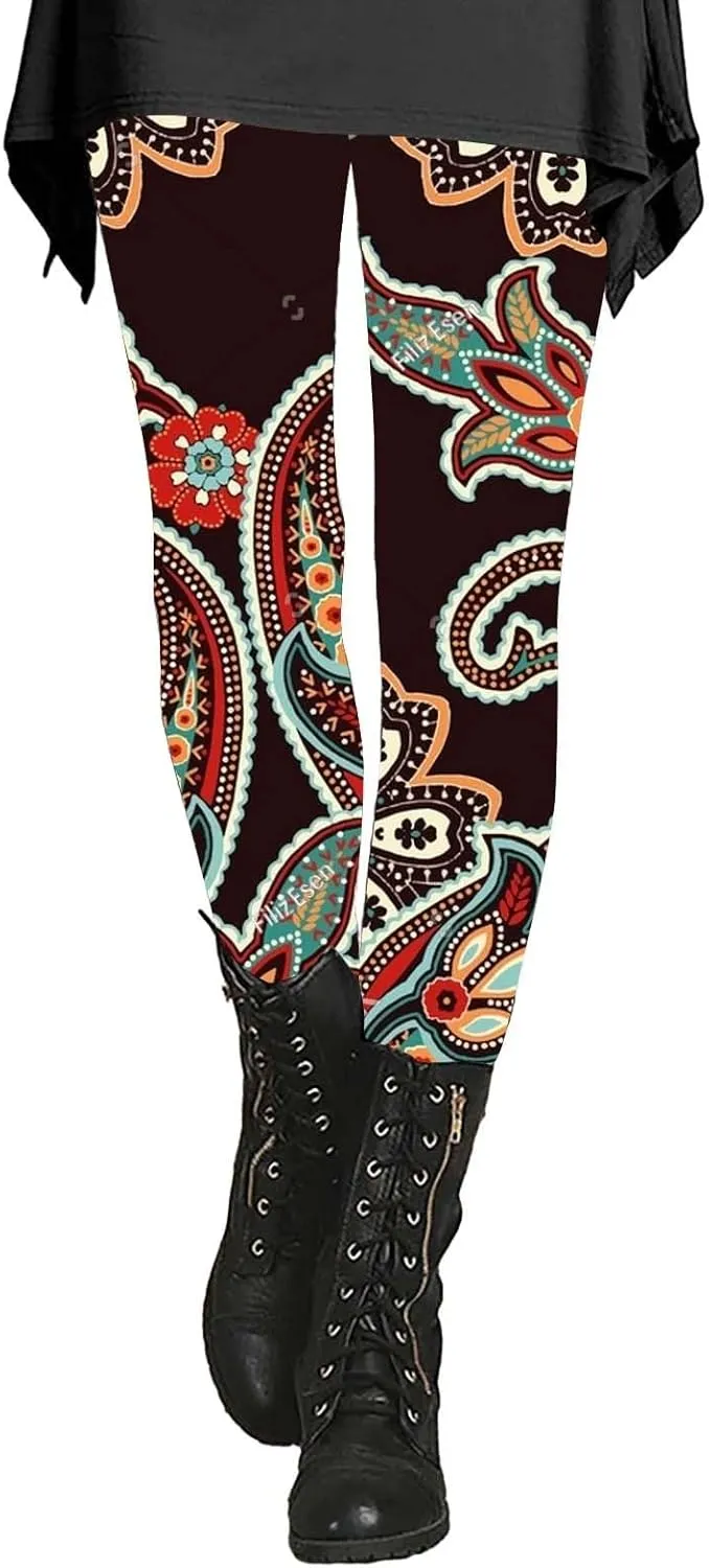 Leopard Print Sheer Capri Leggings for Women Leggins with Pockets Womens Leggings with Words