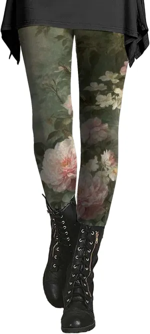 Leopard Print Sheer Capri Leggings for Women Leggins with Pockets Womens Leggings with Words