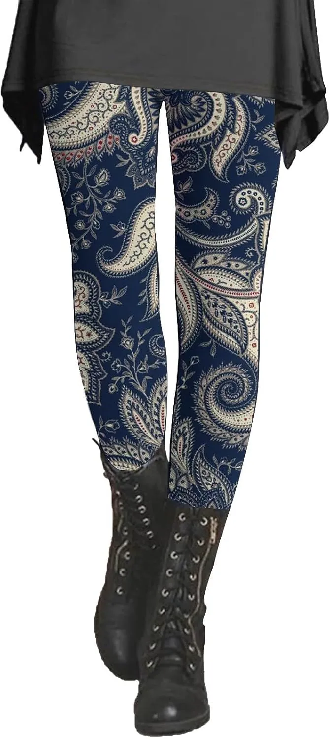 Leopard Print Workout Leggings for Women Printed Pants for Women Tall High Waist Yoga Leggings