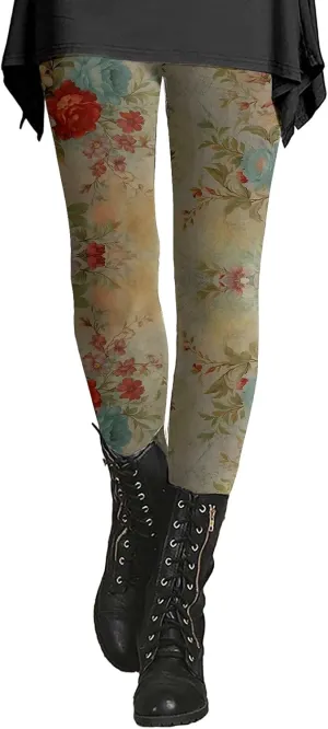 Leopard Print Workout Leggings for Women Printed Pants for Women Tall High Waist Yoga Leggings