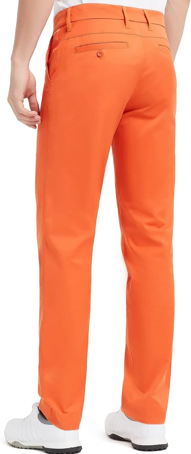 Lesmart Men Golf Pants Expandable Waistband Stretch Breathable Relaxed Fit with Pockets