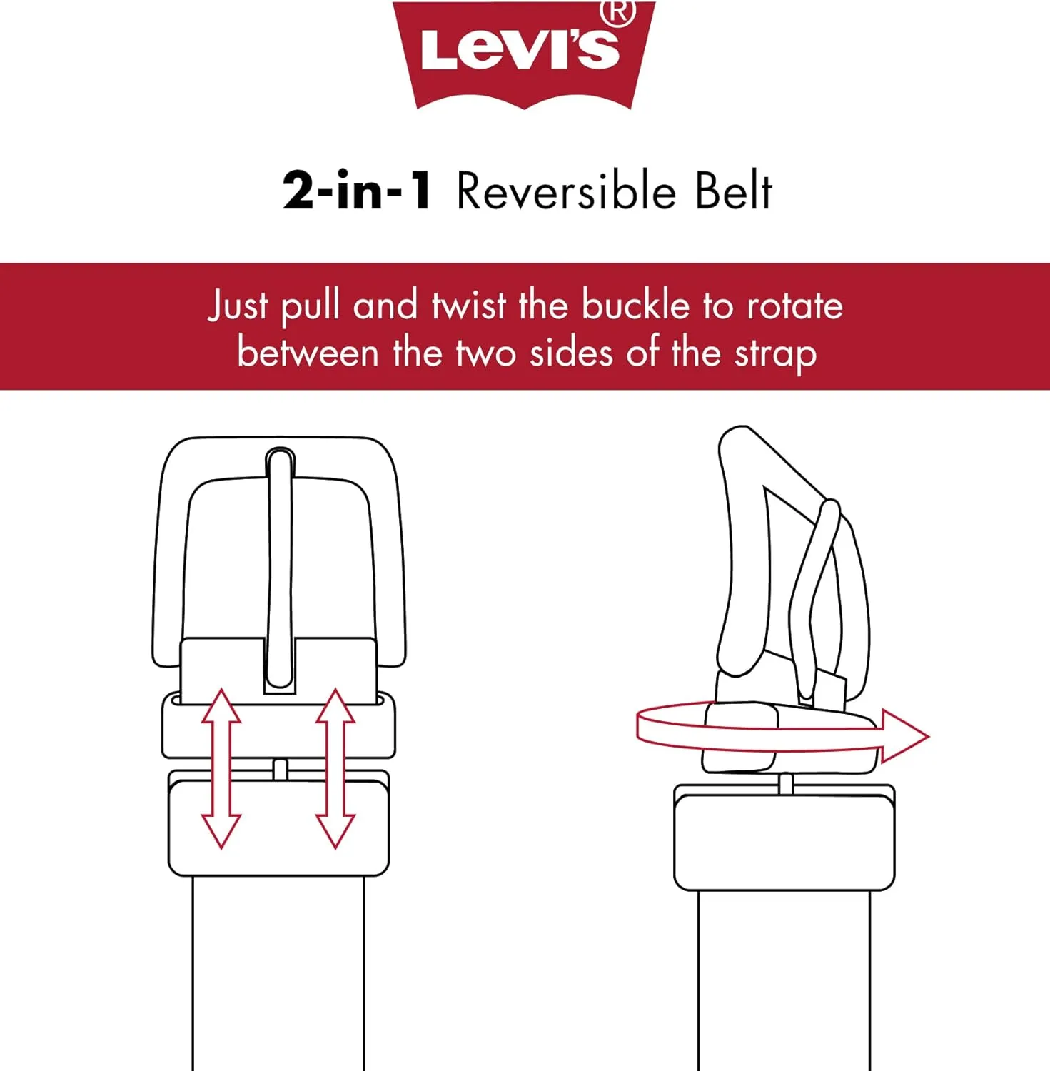 Levi's Women's Two-in-one Reversible Casual Jean Belt