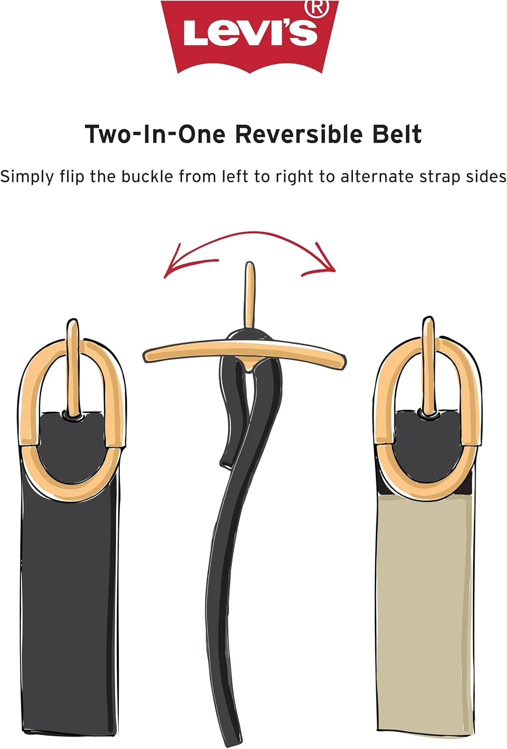 Levi's Women's Two-in-one Reversible Casual Jean Belt