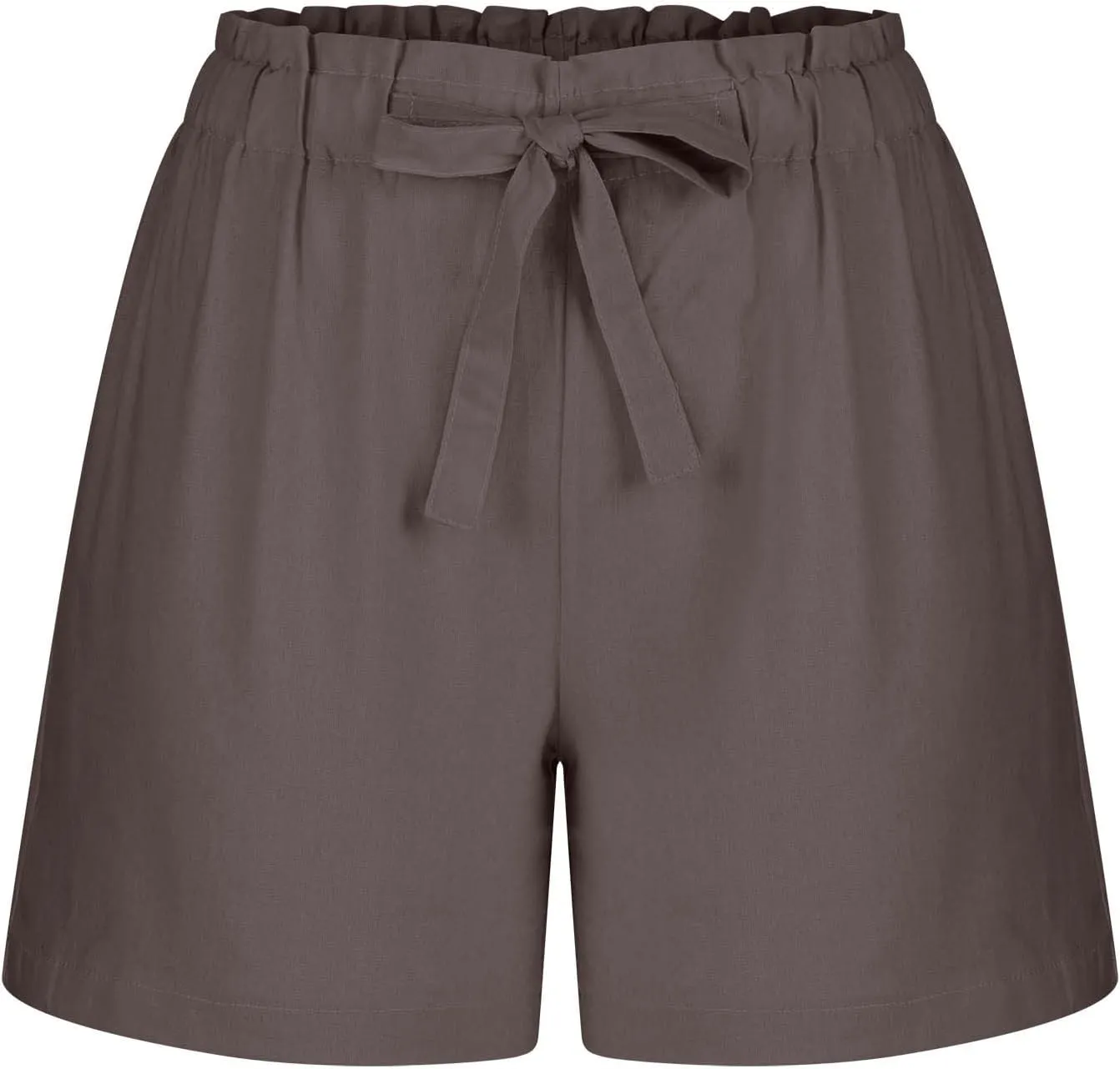Linen Shorts for Women Trendy Summer Drawstring High Waisted Solid Shorts Loose Casual Comfy Lightweight Beach Shorts