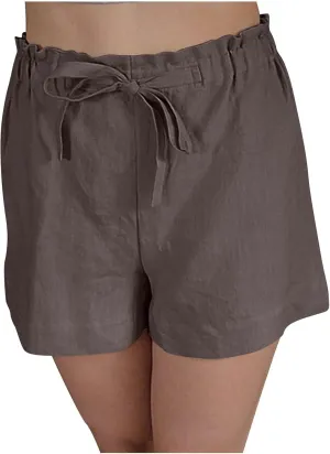 Linen Shorts for Women Trendy Summer Drawstring High Waisted Solid Shorts Loose Casual Comfy Lightweight Beach Shorts