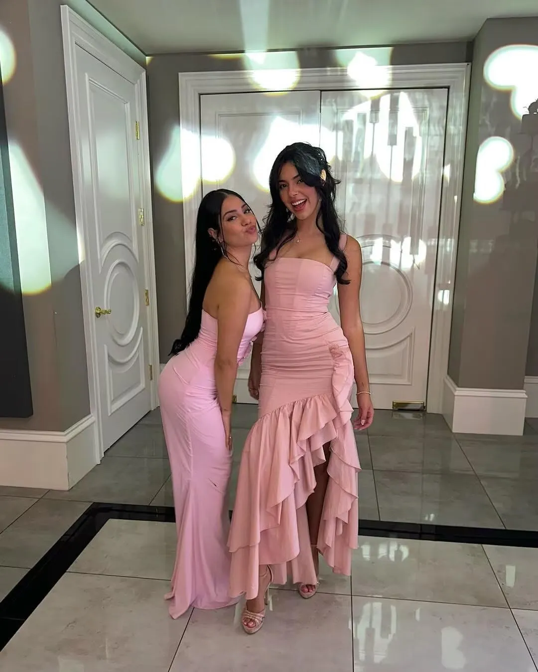 MAGGCIF Ruffle Mermaid Prom Dresses for Women 2025 Satin Bodycon Spaghetti Straps Long Formal Party Cocktail Gown