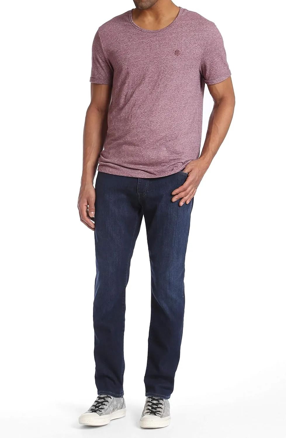 Mavi Matt Classic Men's Straight Leg Jeans, Mid-Rise Relaxed Fit Jeans for Men, Deep Clean Comfort, Dark Wash Blue Jeans, 40 x 32