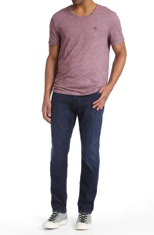 Mavi Matt Classic Men's Straight Leg Jeans, Mid-Rise Relaxed Fit Jeans for Men, Deep Clean Comfort, Dark Wash Blue Jeans, 40 x 32