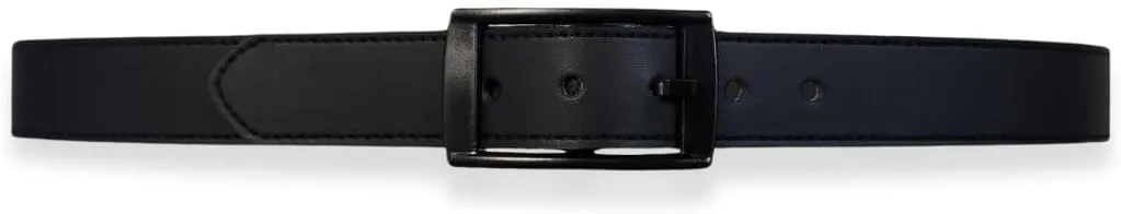 MEGABELTS | Unisex Vegan Belt | Black | Metal-Free | Microfiber Faux Leather | Nickel-Free Plastic Buckle | Airport-Friendly