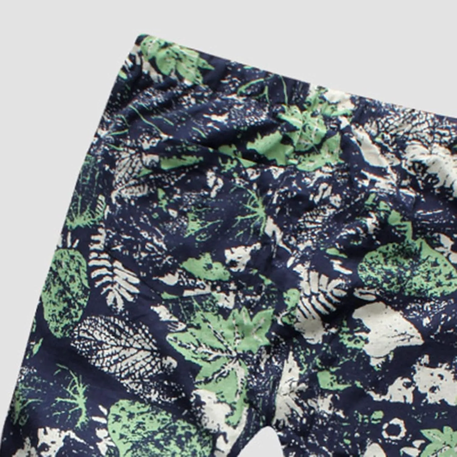 Men Linen Pants Fashion Floral Print Lace-Up Elasticated Skinny-Fit Casual Loose Trousers Slim-Fit Straight Legs