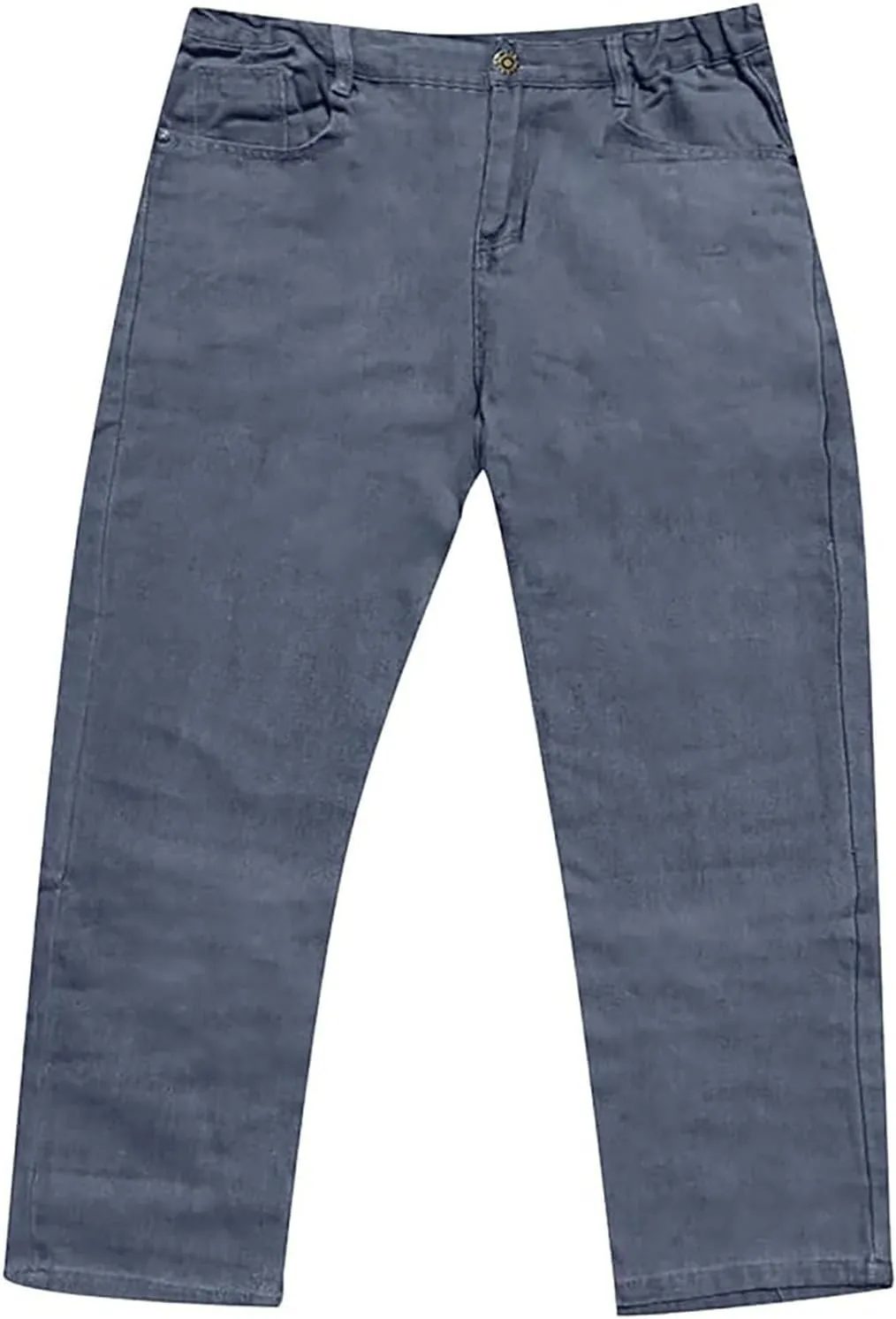 Men Plus Size Jeans Classic Basic Plain Relaxed Fit Denim Pants Open Bottom Summer Casual Straight Leg Baggy Trousers