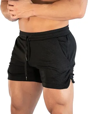 Men's Athletic Running Shorts Breathable Mesh Quick Dry Workout Shorts Men Drawstring Fitness Gym Shorts Loose Fit