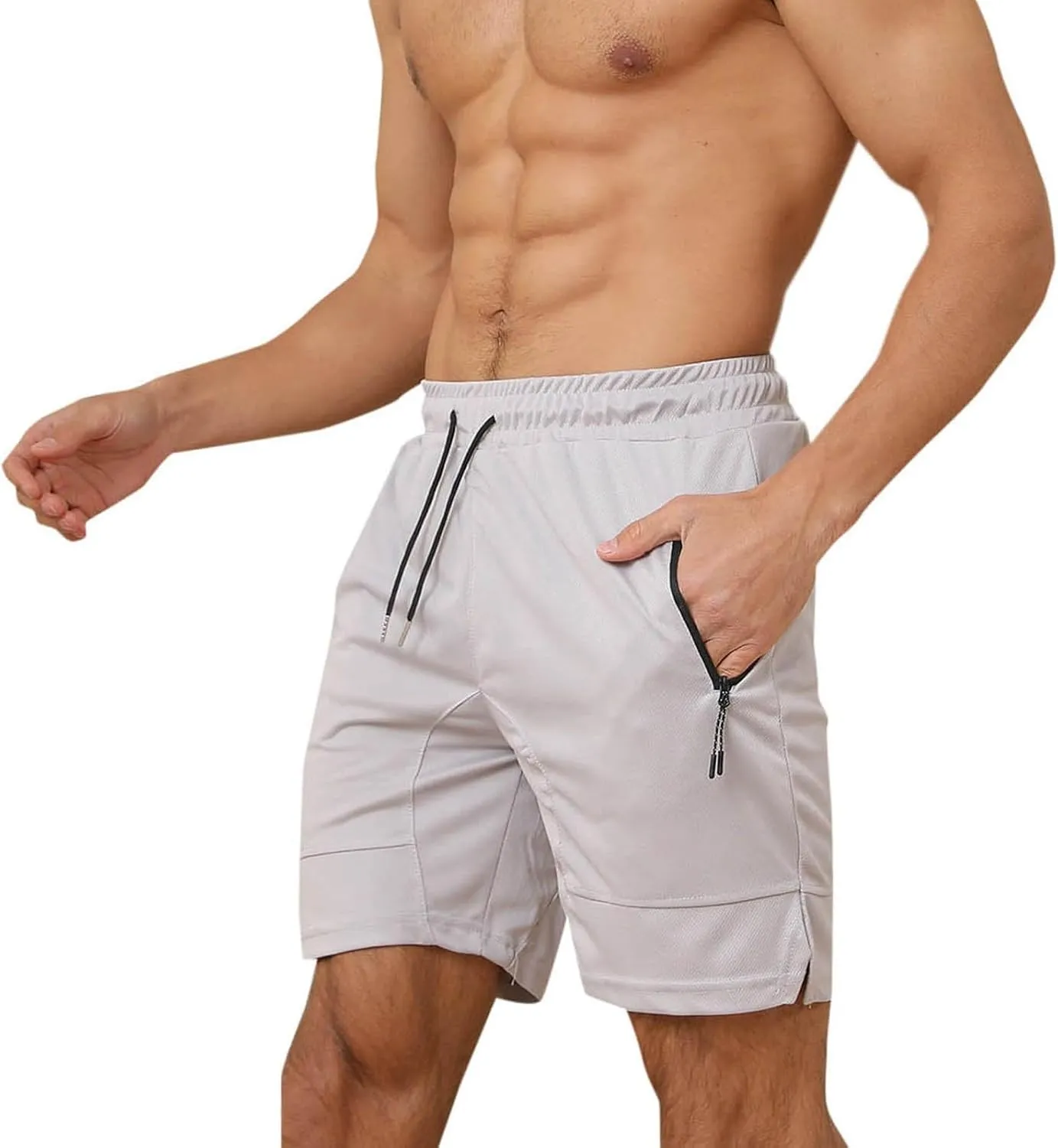 Mens Athletic Shorts Outdoor Sports Basketball Shorts Soft Casual Lightweight Quick Dry Short Shorts with Pockets