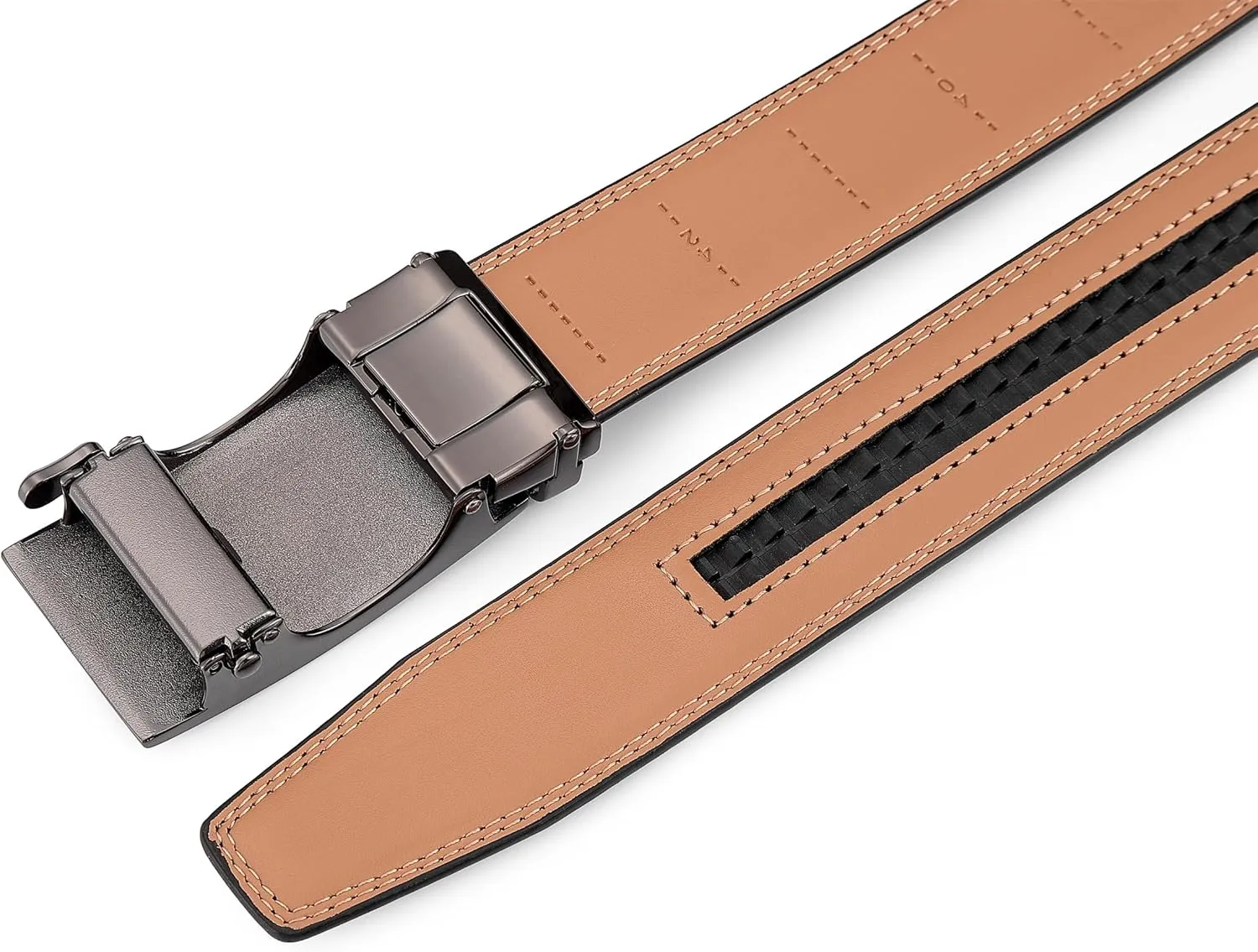 Men's Belt,Ratchet Dress Belt with Automatic Buckle Brown/Black-Trim to Fit-35mm wide