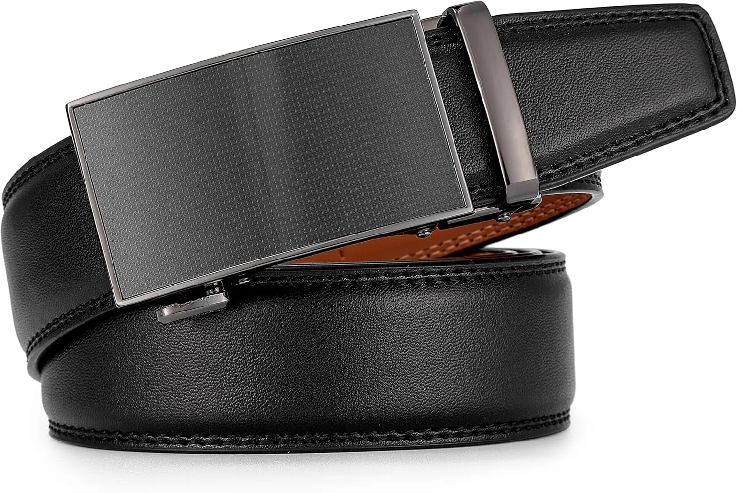 Men's Belt,Ratchet Dress Belt with Automatic Buckle Brown/Black-Trim to Fit-35mm wide