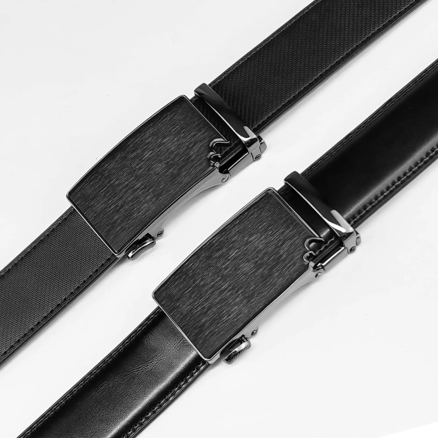 Men's Belts 2 Pack Leather Ratchet Belt for Men Belt for Jeans Dress