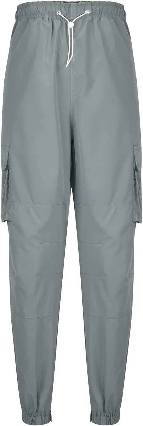 Men's Cargo Pants Casual Cotton Jogger Multi Pockets Outdoor Work Sweatpants Lightweight Drawstring Hiking Pants