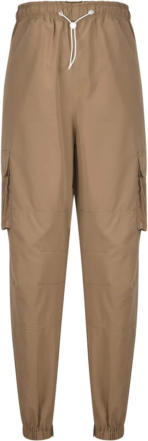 Men's Cargo Pants Casual Cotton Jogger Multi Pockets Outdoor Work Sweatpants Lightweight Drawstring Hiking Pants