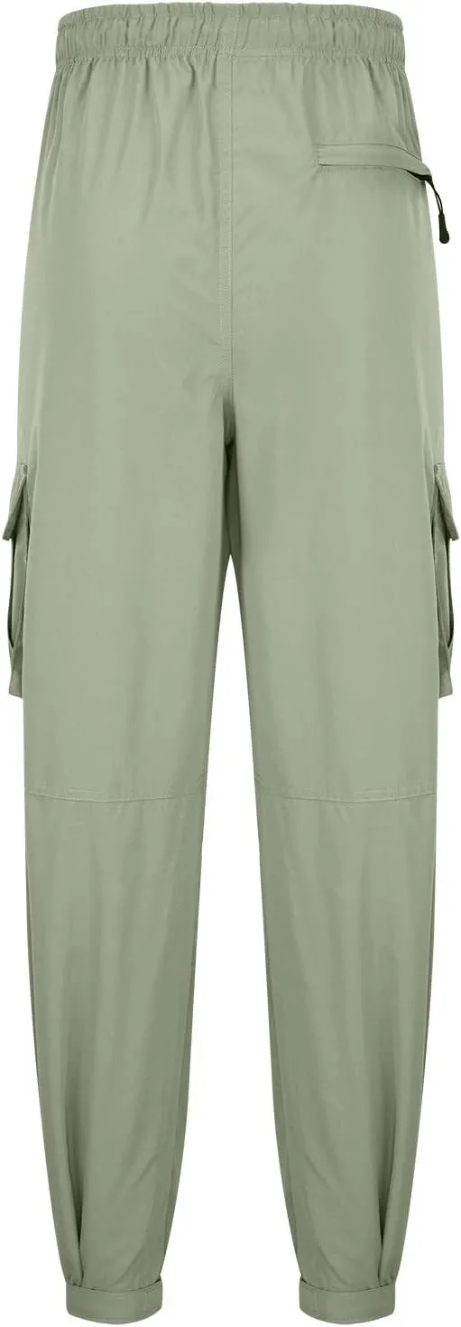 Men's Cargo Pants Casual Cotton Jogger Multi Pockets Outdoor Work Sweatpants Lightweight Drawstring Hiking Pants
