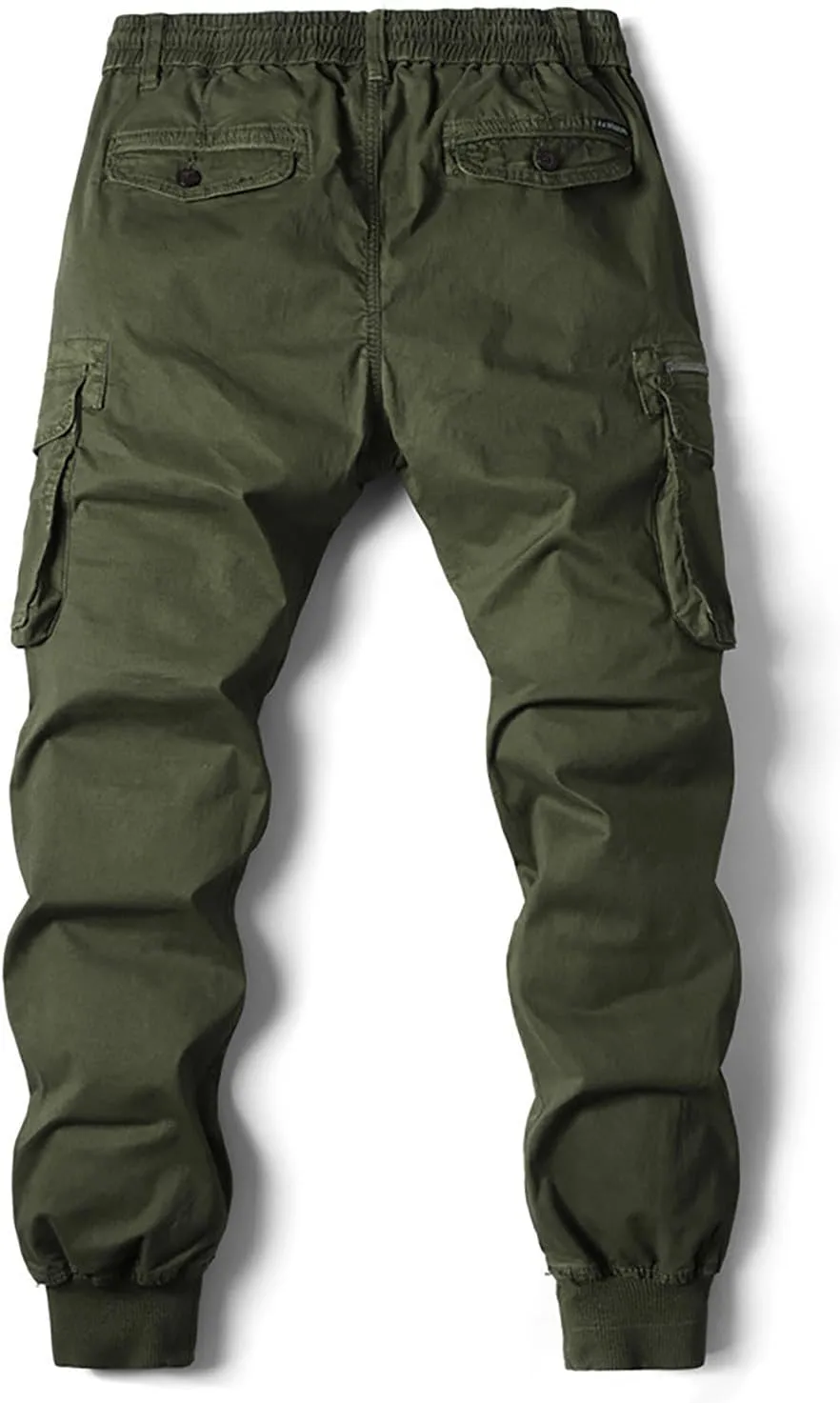 Mens Cargo Pants Multi Pockets Hiking Pants Cotton Stretch Elastic Waist Lightweight Trousers Outdoor Casual Pants