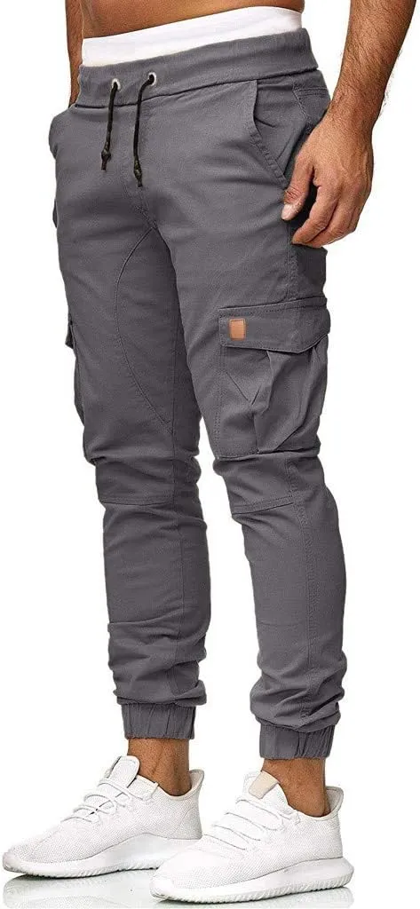 Men's Cargo Sweatpants Cotton Pants Summer Casual Pants Men's Breathable Pants Loose Straight Sweatpants for Men