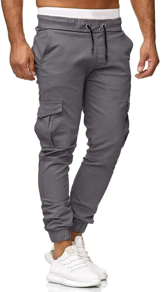 Men's Cargo Sweatpants Cotton Pants Summer Casual Pants Men's Breathable Pants Loose Straight Sweatpants for Men
