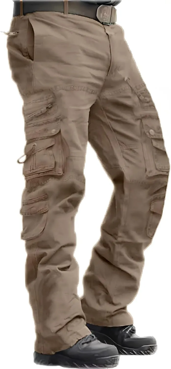 Men's Casual Cargo Pants - Loose Fit Multi-Pocket Summer Practical Outdoor Trousers.