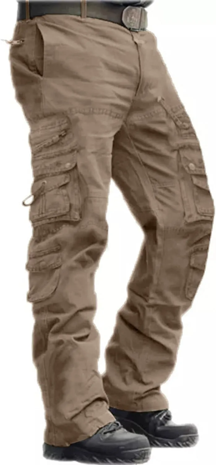 Men's Casual Cargo Pants - Loose Fit Multi-Pocket Summer Practical Outdoor Trousers.