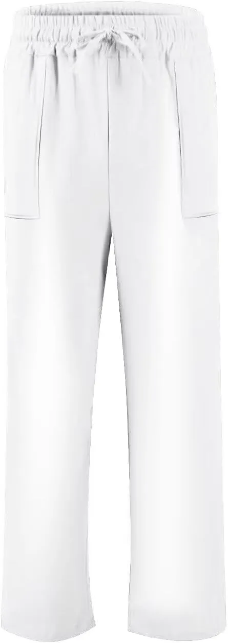 Men's Casual Linen Beach Pants, Drawstring Waist Loose Fit Trousers for Big Tall
