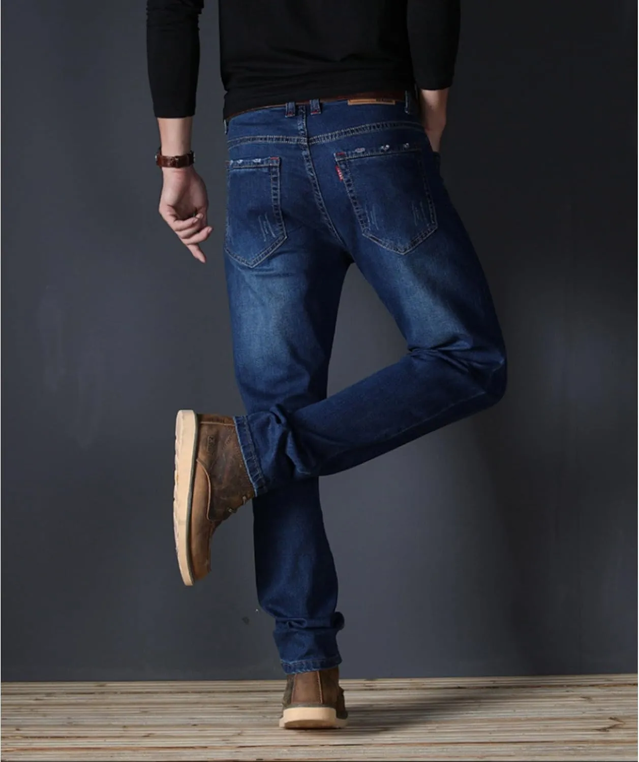 Men's Classic Relaxed Fit Jean Lightweight Straight Leg Washed Denim Jeans Retro Distressed Loose Fit Jean Pants