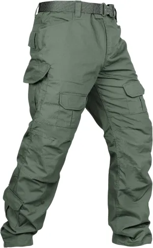 Men's Hiking Pants Water Resistant Tactical Pants Breathable Ripstop Work Cargo Pants with 10 Pockets