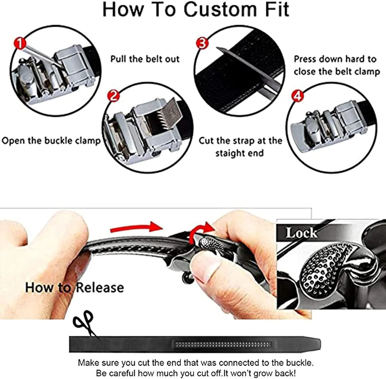 Men's Leather Alligator Pattern Ratchet Belts with Automatic Buckle Sliding Engraved 3 Crocodile for Business Dress