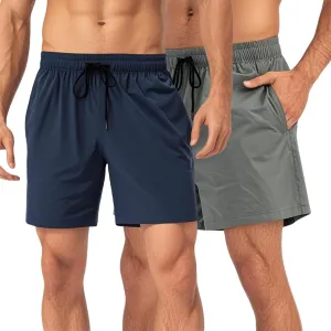 Mens Lightweight Breathable Lining Workout Shorts, Men's 5" Running Shorts, 2025 Summer Lightweight Quick Dry Workout