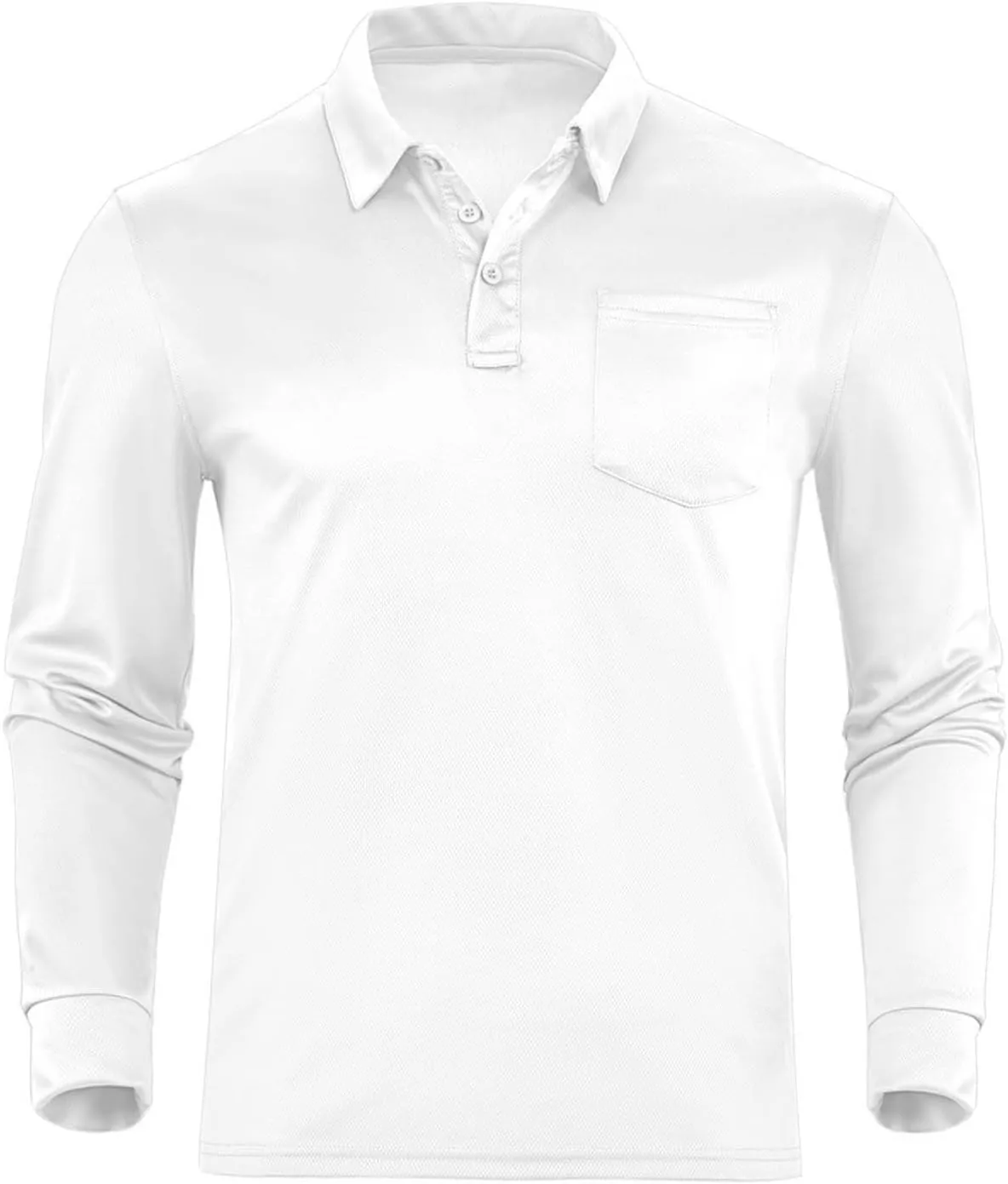 Mens Long Sleeve Polo Shirts Jersey Golf Shirt UPF 50  Quick Dry Button Casual Work Outdoor Lightweight Stylish Top