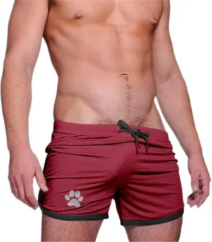 Men's Muscle Shorts Fishnet Drawstring Waist Quick Dry Boxer Shorts Workout Running Gym Mesh Hot Shorts Swim Trunks