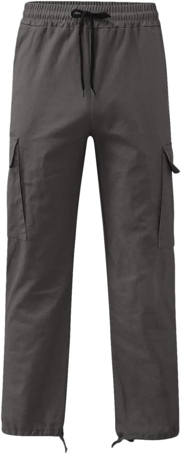 Men's Outdoor Cargo Pants Lightweight Relaxed Fit Tactical Hiking Jogger Classic Multi Pockets Fashion Trousers