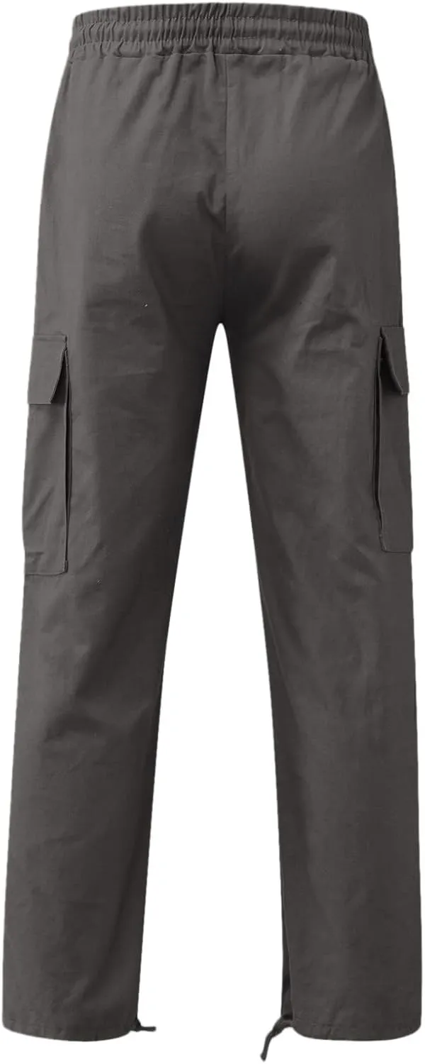 Men's Outdoor Cargo Pants Lightweight Relaxed Fit Tactical Hiking Jogger Classic Multi Pockets Fashion Trousers