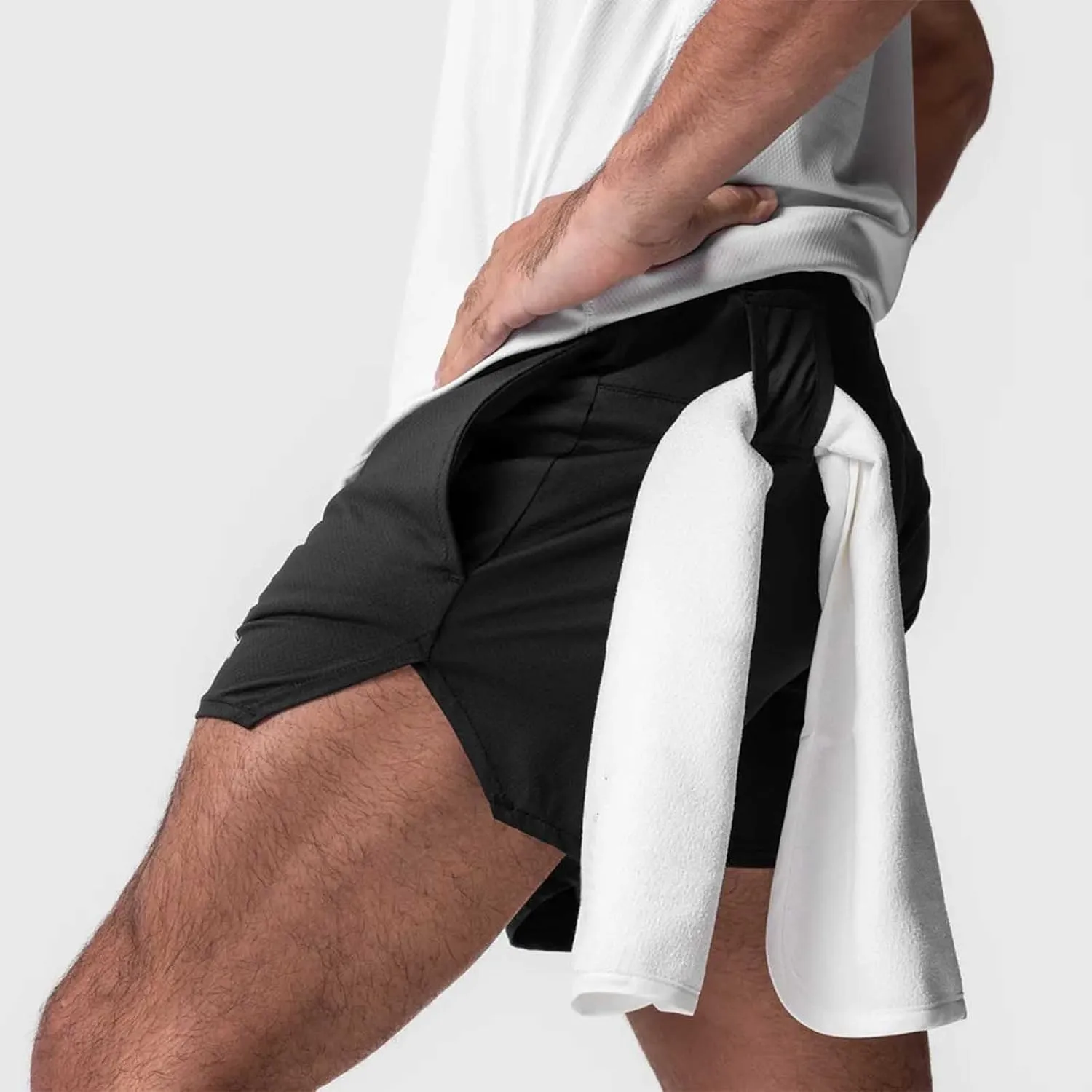 Mens Quick Dry Mesh Breathable Shorts, Drawstring Zipper Pockets Athletic Running Short, 3 Inch Workout Gym Shorts