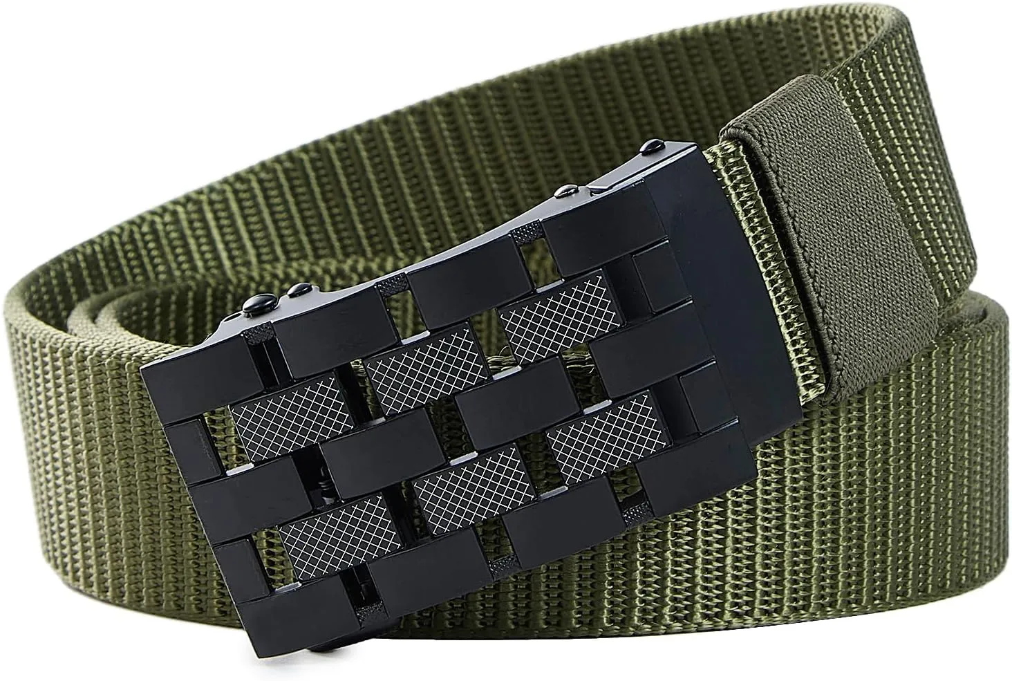 Men's Ratchet Web Belts,Outdoors Hiking Tactical Belt for Men,Nylon No Holes Golf Belts with Automatic Buckle
